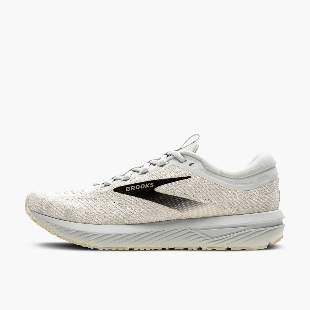 Chaussures Running Route Brooks Revel 7 Blanche Noir Homme | HSB-5519327